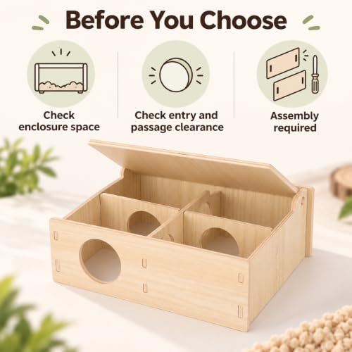 Wooden 4 Chamber Hamster Maze Hideout with Lift