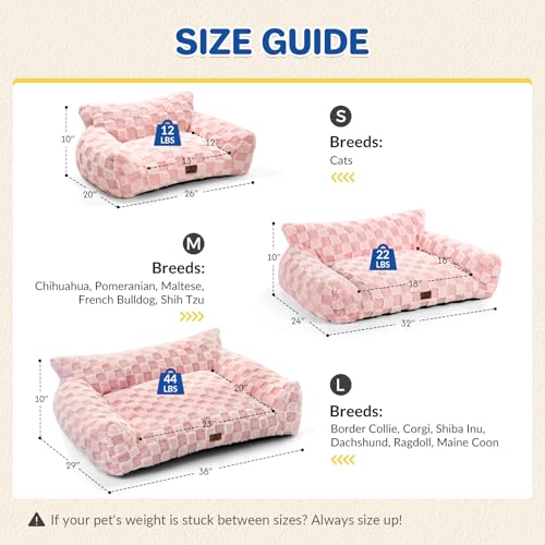 Cat Bed Cat Couch for Puppy and Kitten (Pink / 32x24x10")