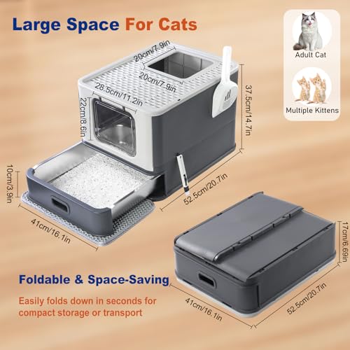 Stainless Steel Cat Litter Box with Lid & Drawer