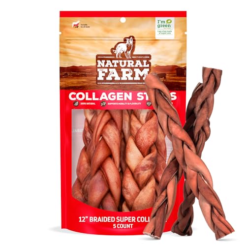 Odor Free Super Braided Collagen Dog Chews (12" Braided - 5 Count)
