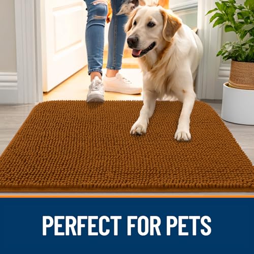 Dog Door Mat for Muddy Paws 30x20 (Ochre / 30" X 20")