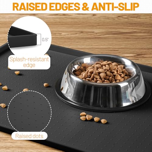 Dog Feeding Mat (Black / 19"l X 12"w)