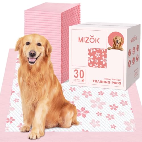 Pink Puppy Pads with Adhesive Tabs Disposable Pee Pads 36x36in 30Ct (36x36in | 30Ct-Pink)