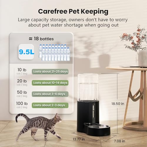 Gravity Dog Water Bowl Dispenser (Black / 9.5L+Filter)