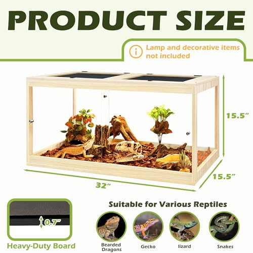 35 Gallon Bearded Dragon Tank (Oak / 35 Gallon (32x15.5x15.5 Inch))