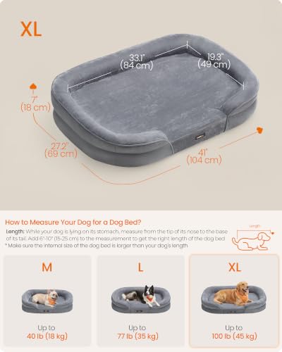 Orthopedic Dog Bed (XL: 41"L x 27.2"W x 7"Th / Light Gray)