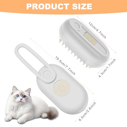 4 in 1 Cat Steam Brush for Shedding