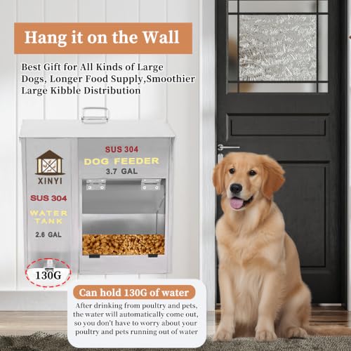 Stainless Steel Dog Feeder and Waterer 2