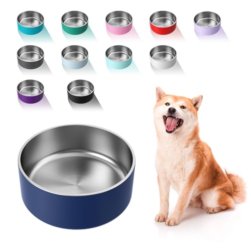 Dog Bowl Stainless Steel Food and Water Bowl (40 oz / Blue)