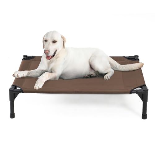 Elevated Dog Bed for Large Dogs (Brown / Large)
