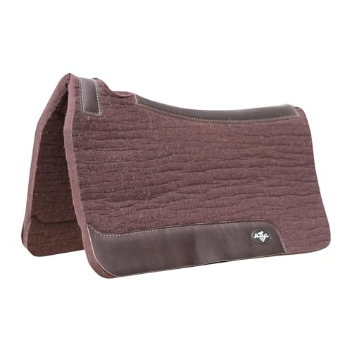 100% Steam Pressed Wool Felt Western Saddle Pad (31" x 32" x 1" / Chocolate)