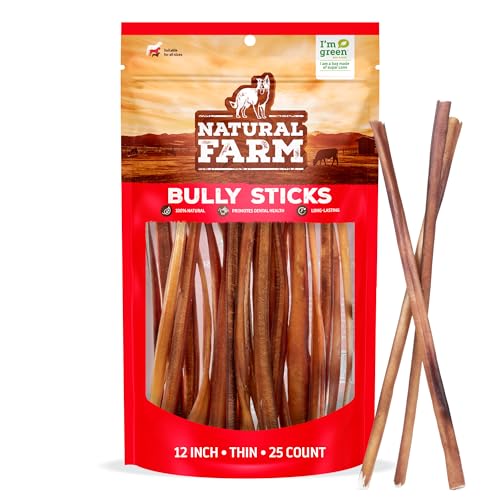 Odor Free Thin Bully Sticks (12" Thin - 25 Count)