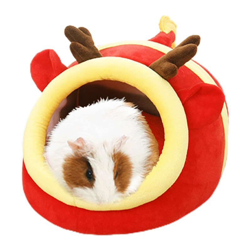 Guinea Pig Bed House & Hideout for Rat Bearded Dragon Hedgehog Ferret to Sleep and Hide (Large / 6.Fire dragon)