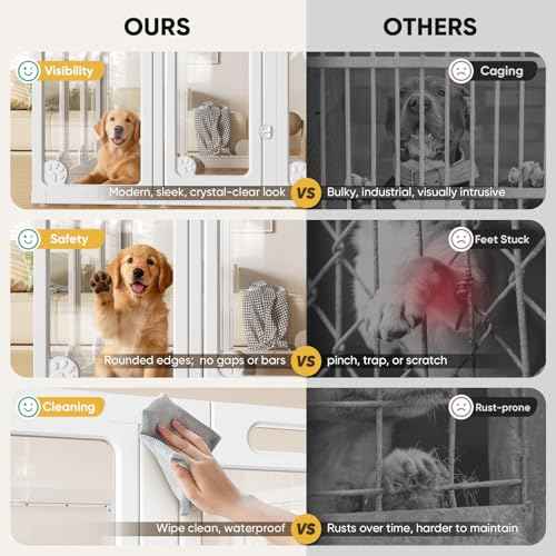Acrylic Clear Dog Play Pen Indoors (30 Inches Tall - 8 Panels)