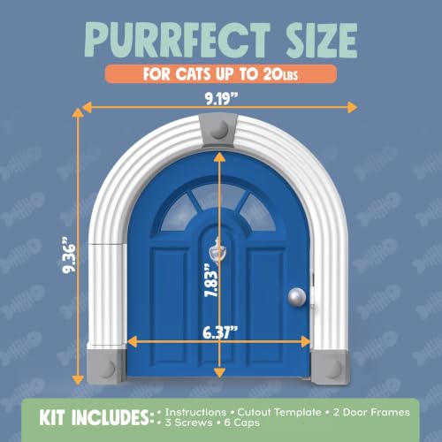 Meow Manor® Cat Door Interior Door (Blue)