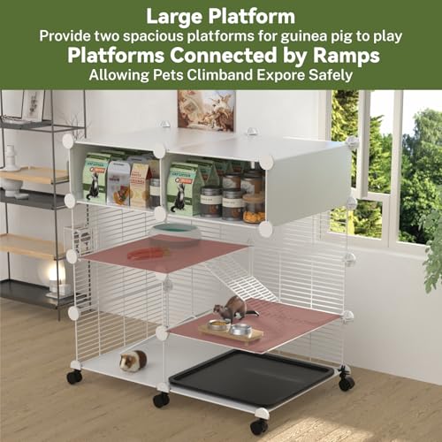 3 Tier Guinea Pig Cages Indoor (29.53"L x 19.69"W x 29.53"H)