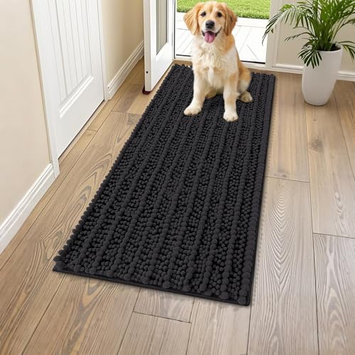 Dog Door Mat for Muddy Paws 47x20 (Layered-Black / 47"X20")