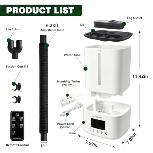 Reptile Fogger Humidifier (White / 5L/1.32Gallon)
