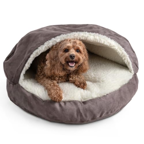 Cozy Cave Dog Bed (25.0"L x 25.0"W x 8.0"Th / Dark Chocolate)