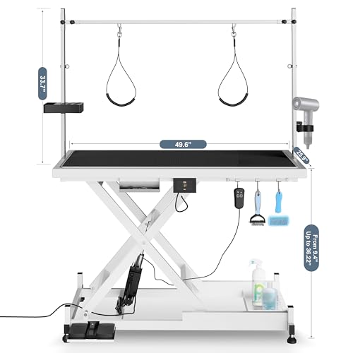 Heavy Duty Electric Lifting Pet Dog Grooming Table for Large Dogs with Overhead Arm