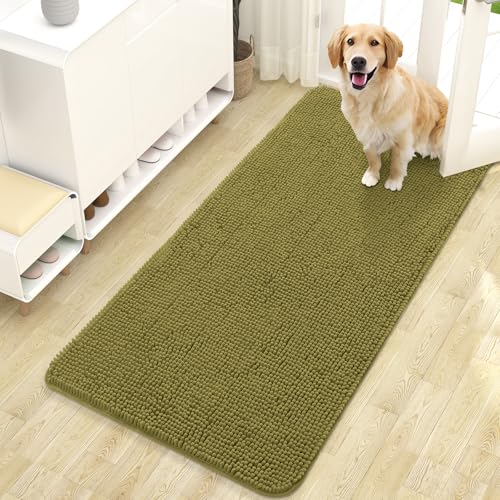 Dog Door Mat for Muddy Paws 47x24 (Willow Green / 47" X 24")
