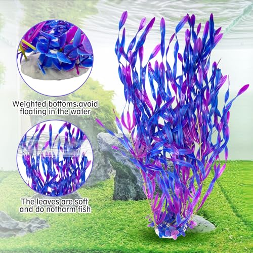 Tall Aquarium Plants 23 Inches (Purple（style C）)