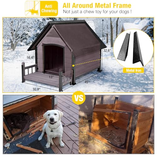 Heated Dog House with Insulated Liner (Grey-Heated / Medium)
