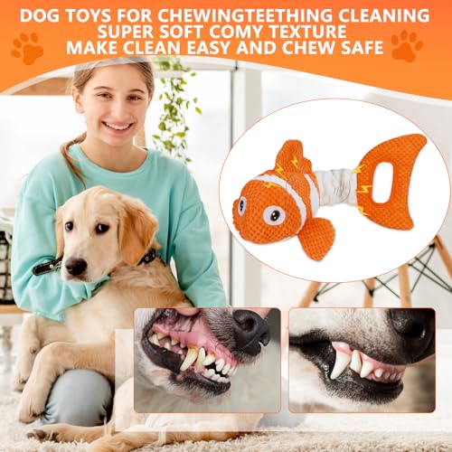 Squeaky Clownfish Dog Toy (Orange)