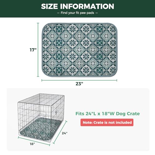 Washable Pee Pads for Dogs (Tribal Blue / 17" x 23" (2 Packs))