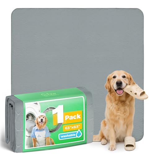 Washable Pee Pads for Dogs (Gray / 63" Square (1 Pack))