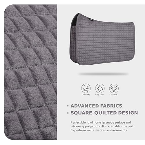 All Purpose Square Quilted Western Saddle Pad (Light Grey)