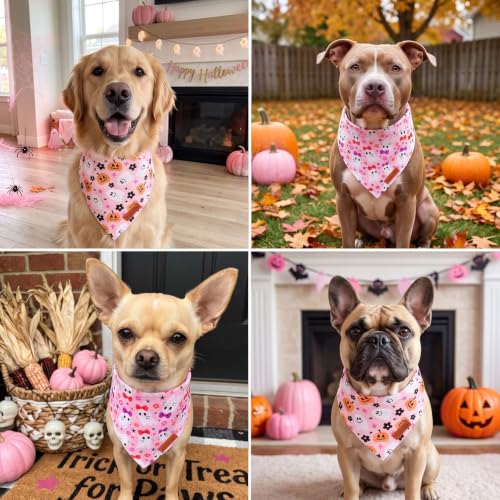Pink Halloween Dog Bandanas (X-Large / Halloween-4)