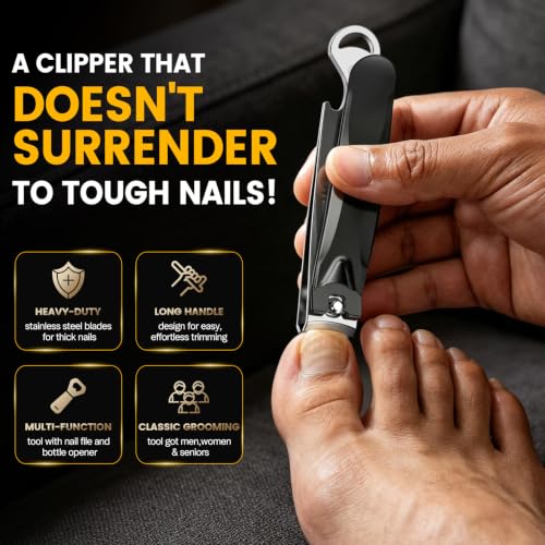 Large Nail Clipper for Men & Women (Black / Big - Set of 1)