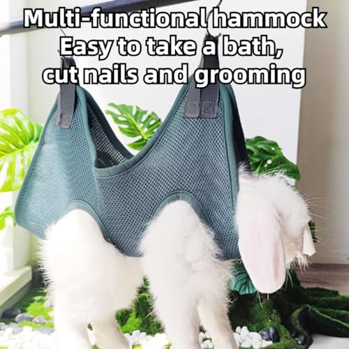 Rabbit Grooming Hammock with Safety Belt for Nail Clipping (Red / XX-Small)