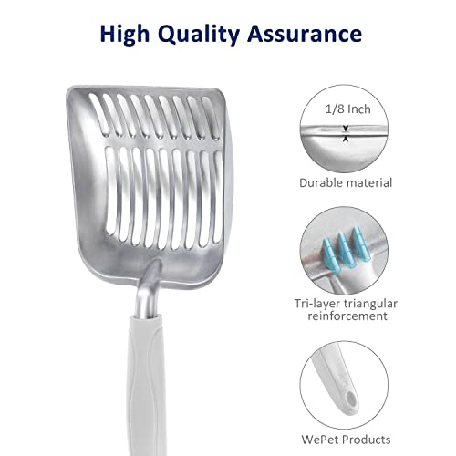 Cat Litter Scoop (Small / FLAT Aluminum \ #05 Grey Handle)