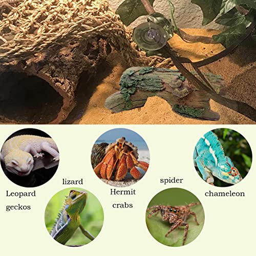 Resin Reptiles Hollow Tree Trunk Habitat Decor Reptile Log Hides Caves Bearded Dragon Hideout Cave Bark Habitats Decoration Gecko Hut for Lizard Chameleon Crested Gecko Snake Spider