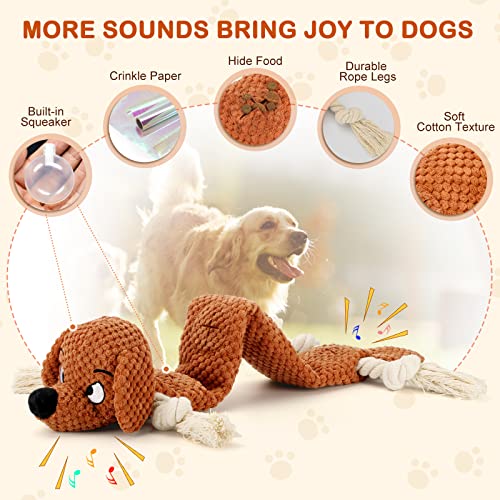 Dog Toys Squeaky Dog Chew Toy with Crinkle Paper (Dog)