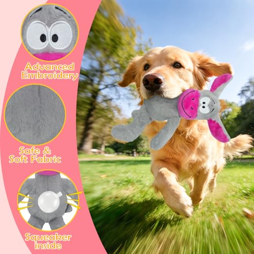 Squeaky Plush Dog Toy for Small & Medium Breeds (L-pink donkey)