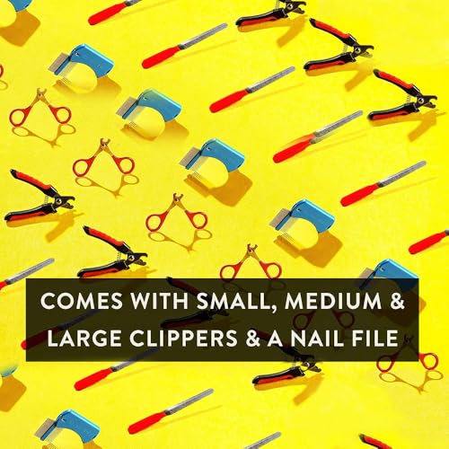 Pet Care Pedicure Kit for Dogs (2 Miller's Forge Nail Clippers, Small Scissors Style Clipper and One Nail File)