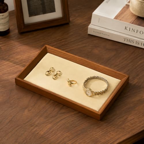 Wood Jewelry Tray (Creamy-white / 11.8" x 9.1" x 0.7")