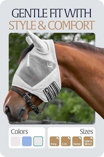 Algard Soft Mesh Horse Fly Mask with Ears (Silver / Horse)