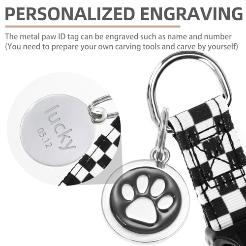 No Pull Dog Harness Medium Sized Step (Black&White(Checkered) / Medium)