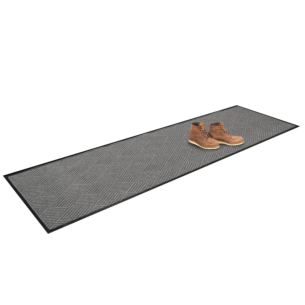 Diamonds Front Door Mat Indoor Outdoor Entrance (118"L x 35.5"W x 0.4"Th / Medium Grey)