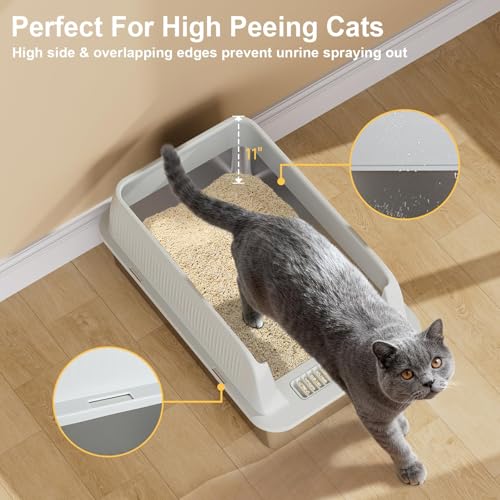 TENTIZON Stainless Steel Cat Litter Box (Large)