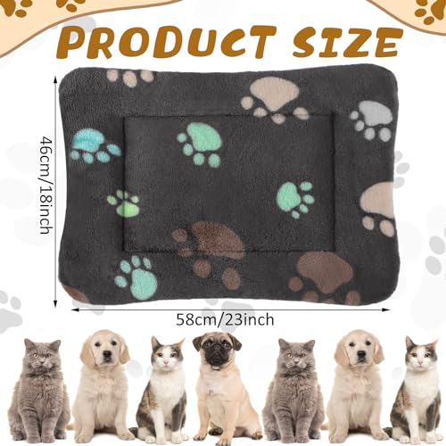 4 Pack Soft Pet Bed Mat Small Dog Crate Fleece (23 x 18 Inches / Black)