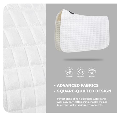 All Purpose Square Quilted Western Saddle Pad (White)