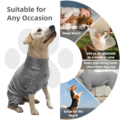 Dog Pyjamas PJS Sweater Clothing and Loungewear Suitable for Medium to Large Breeds of Dogs (Sweater Gray / 3XL)