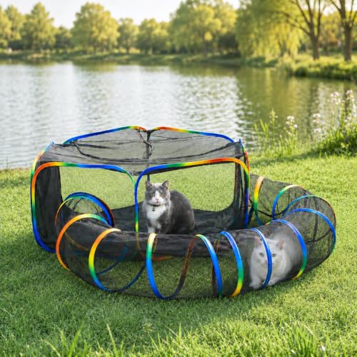 Portable Cat Enclosure (Tent + Circle Tunnel)