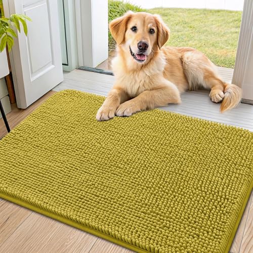 Dog Door Mat for Muddy Paws 36x24 (Mustard Yellow / 36"X24")