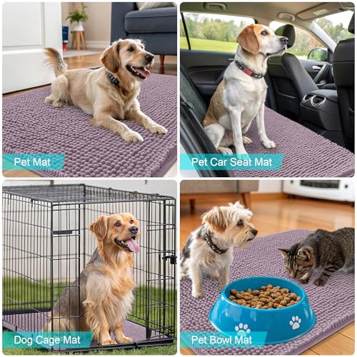 Dog Door Mat for Muddy Paws 47x32 (Deep Plum / 47" X 32")